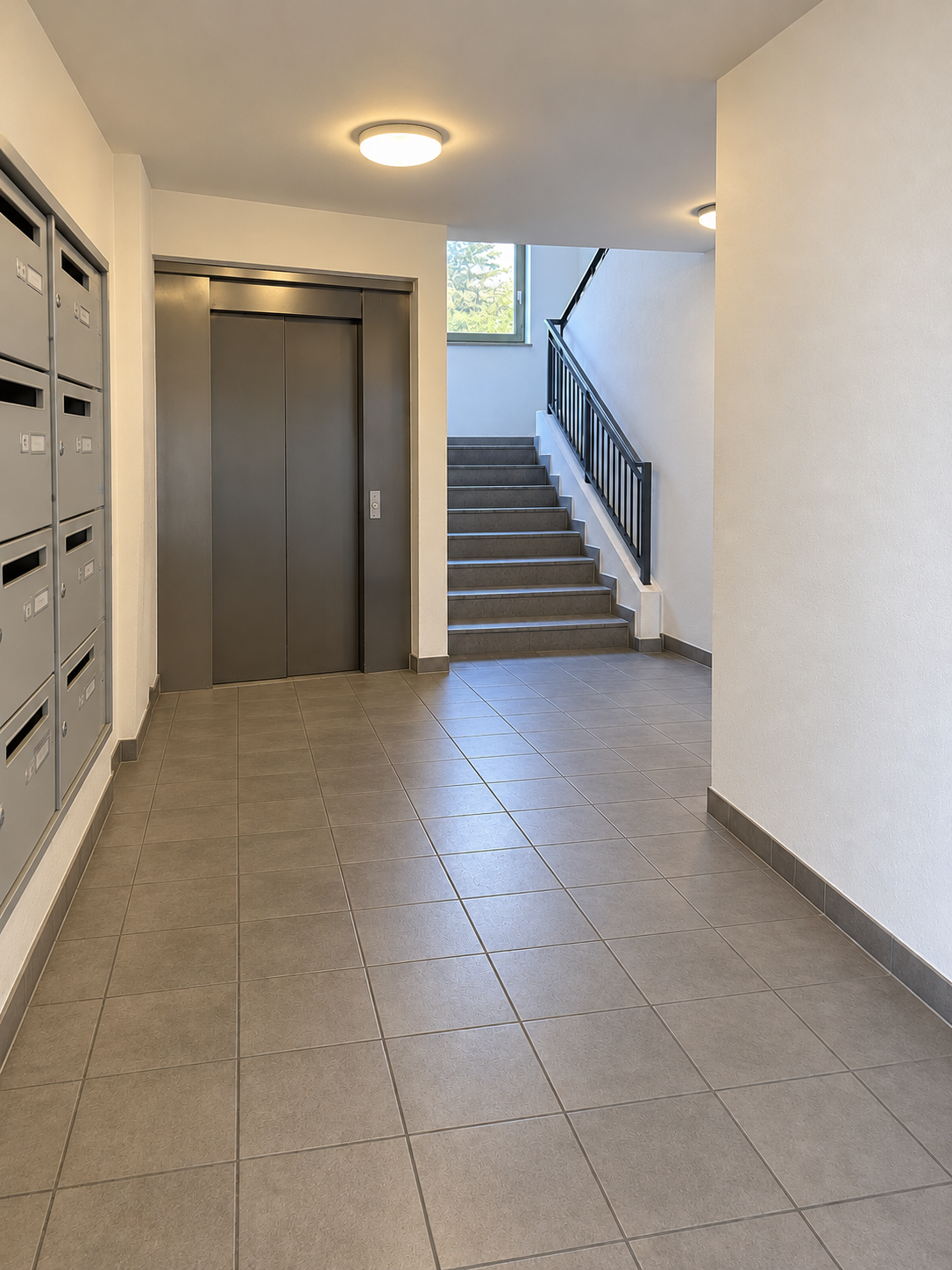 Hall d'immeuble après nettoyage